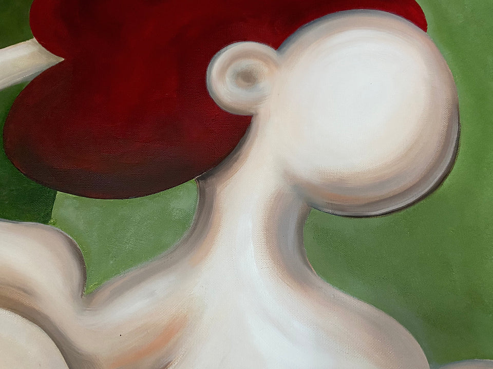 Female on red plinth