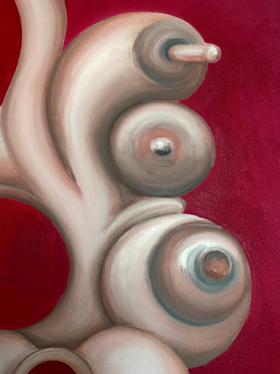 Female in pink corner