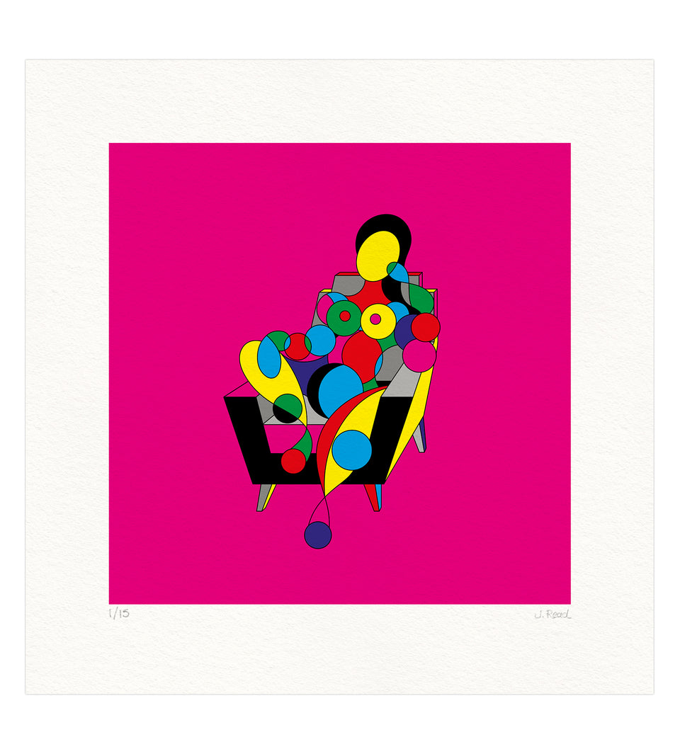Female on chair - pink