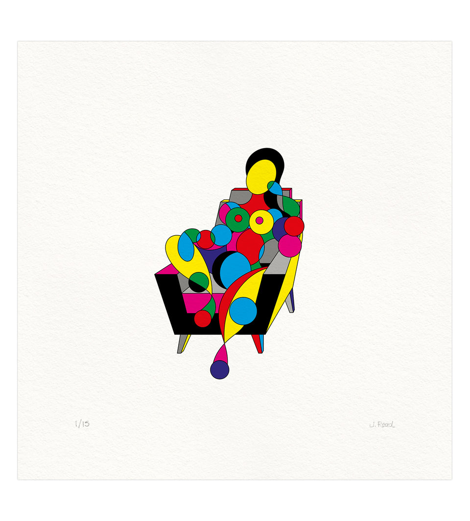 Female on chair - white