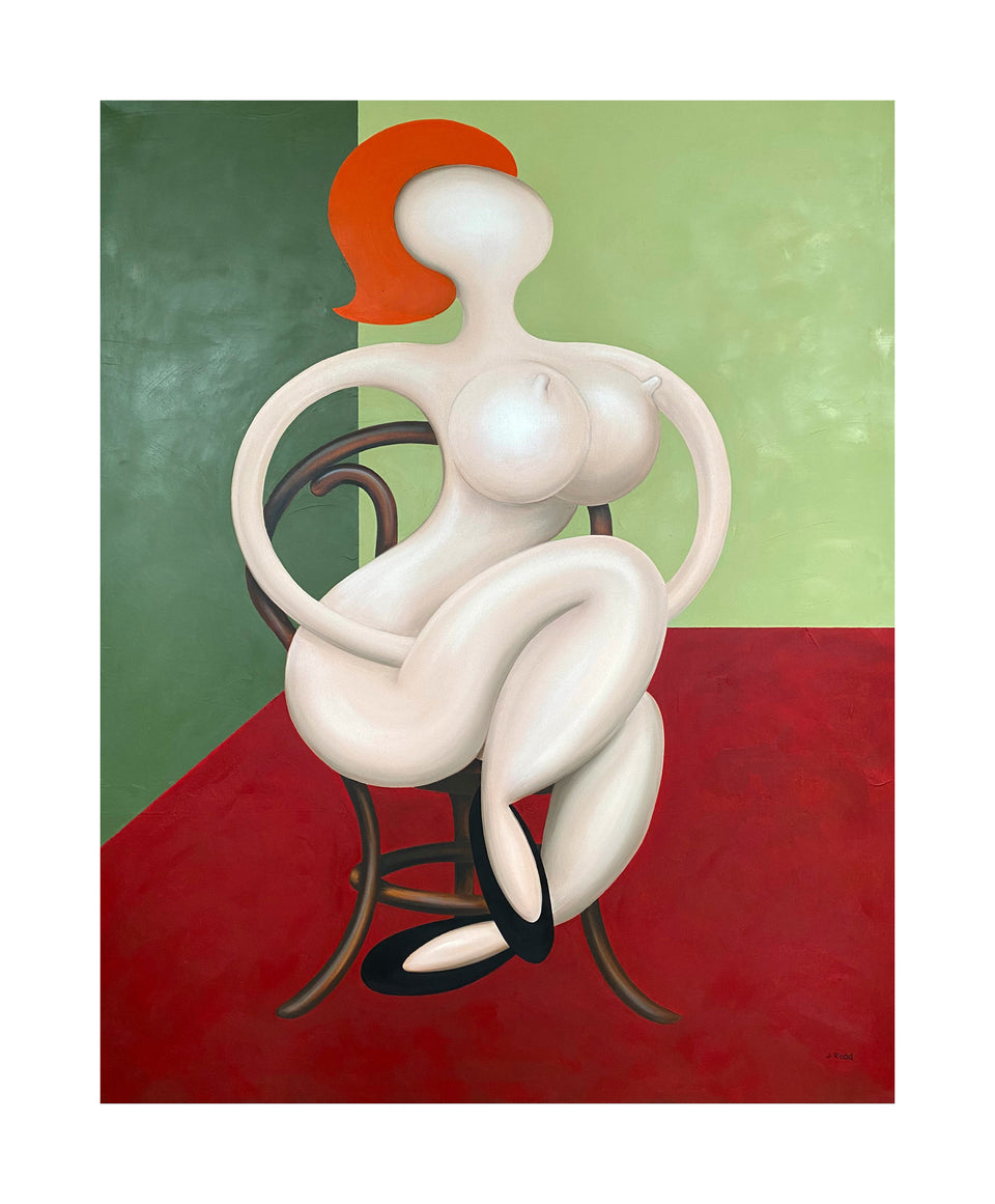 Female on bentwood chair