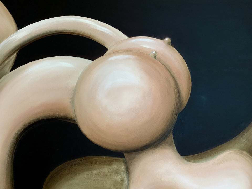 Female lying on chaise longue
