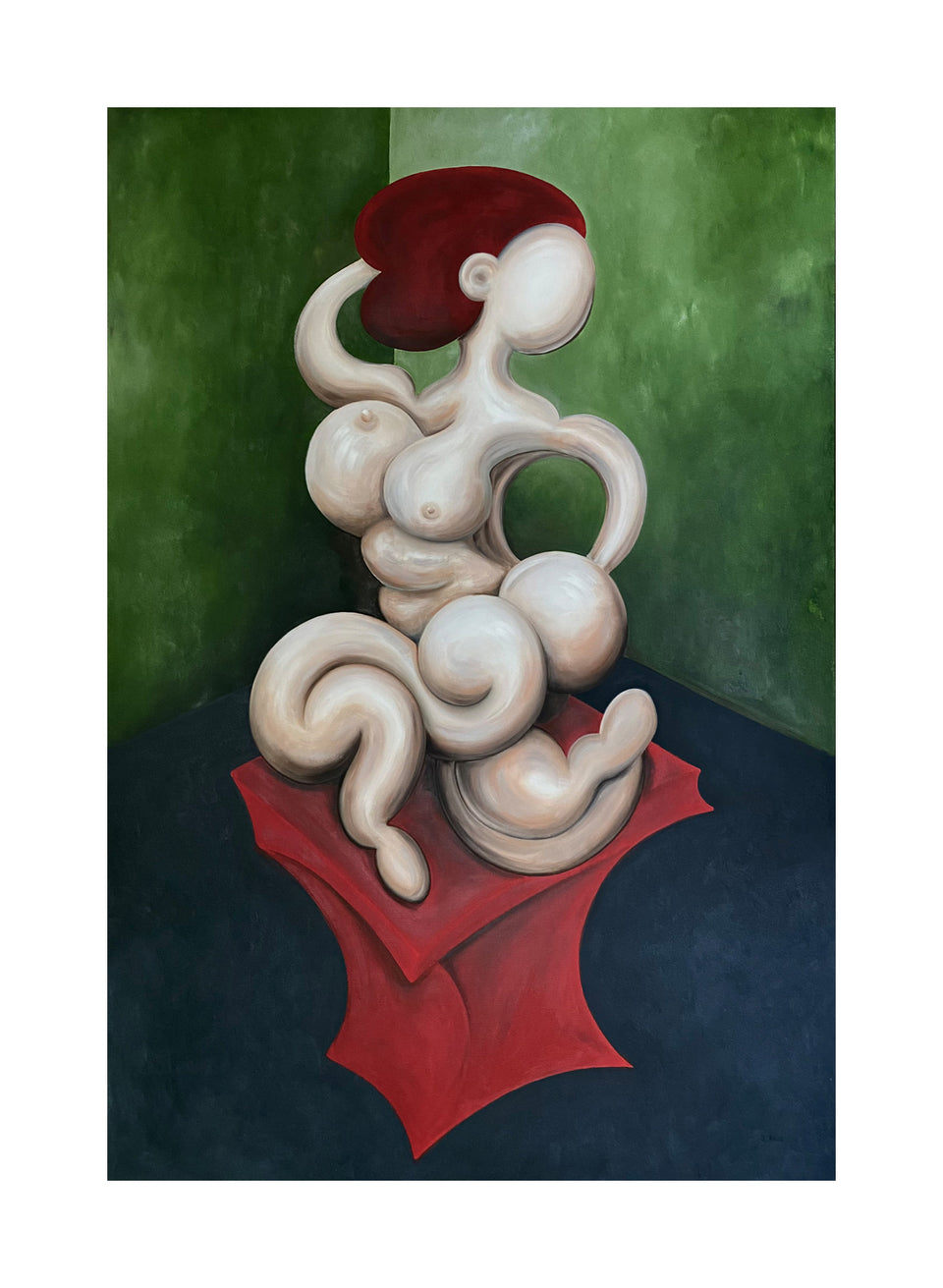 Female on red plinth